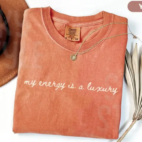 Comfort Colors Showgirl Era Shirt, My Energy Is A Luxury Tee, Self Love Shirt For Women, Bold Statement Gift, TS12 Fan Merch Tour Shirt