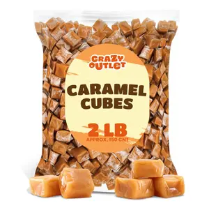Caramel Cubes Candy, Individually Wrapped, Bulk Pack 2 Pounds (About 150 Count)
