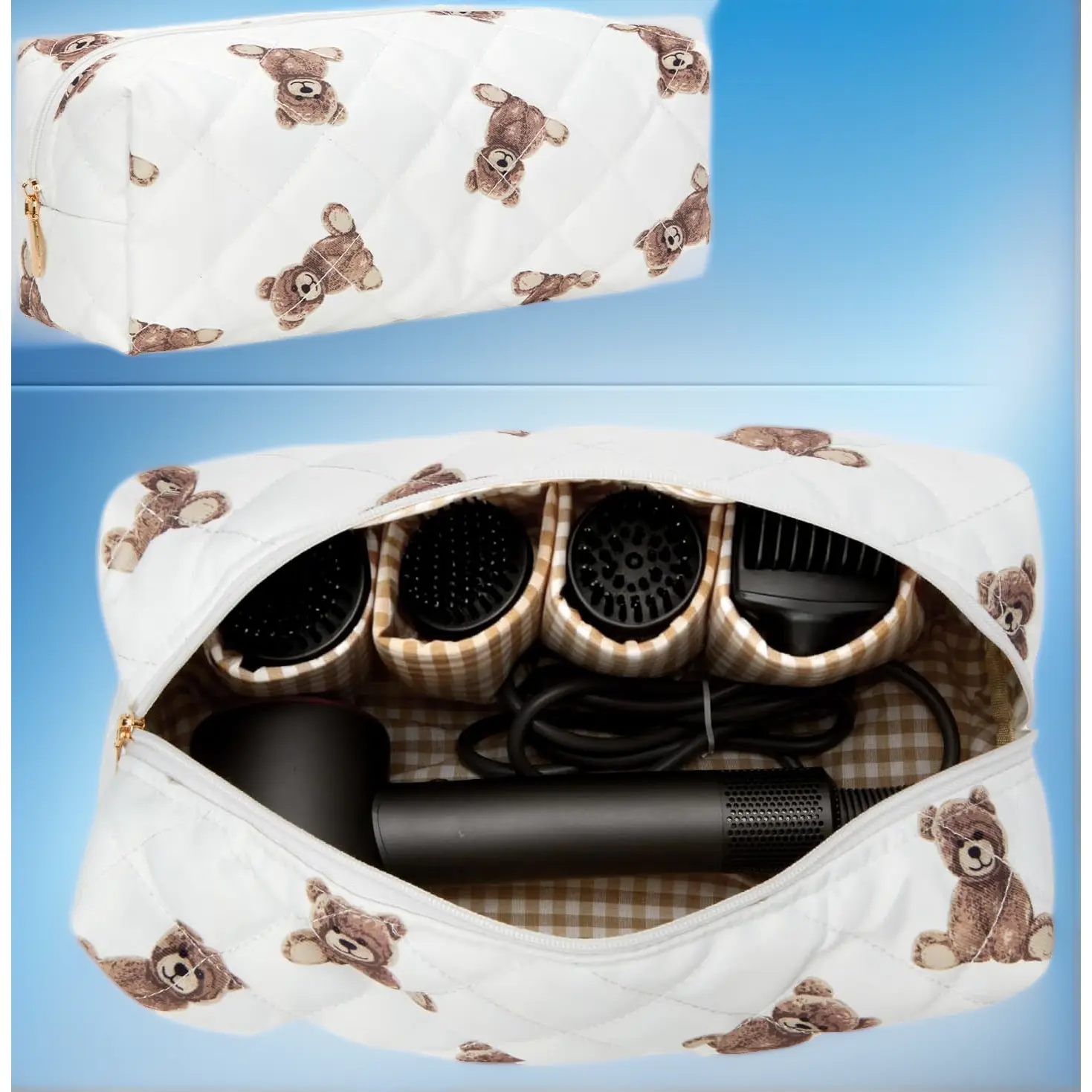 Cute Floral Hair Tool Organizer Bag Travel Carry Case Fit for Dyson Airwrap Shark Flexstyle Portable Storage Pouch