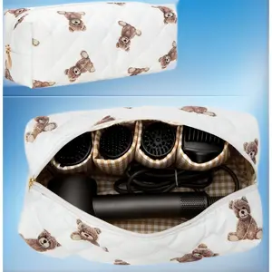 Cute Floral Hair Tool Organizer Bag Travel Carry Case Fit for Dyson Airwrap Shark Flexstyle Portable Storage Pouch