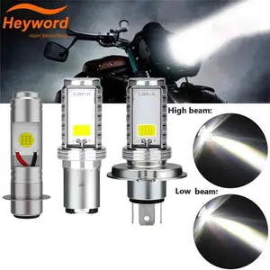 Heyword LED Motorcycle Light, H4 Ba20d P15d, 3000lm High/low Beam, 12V LED Light, Led Headlight Bulbs for Street Motor Scooters, All Car Compatible, Hardwired Power Mode