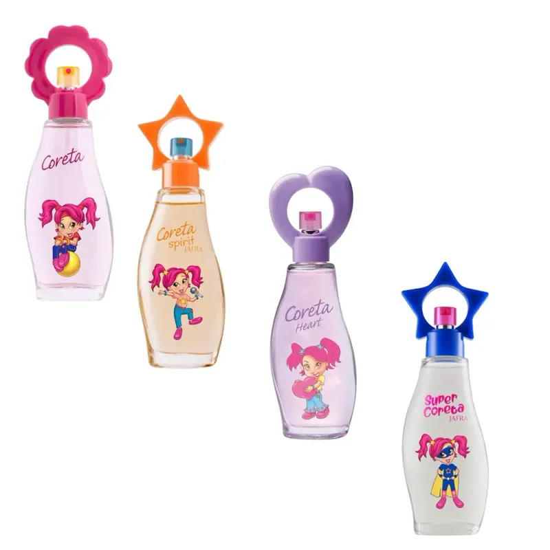 Jafra set 4 pc coreta  for girl 1.7 fl oz each in glass bottle and box