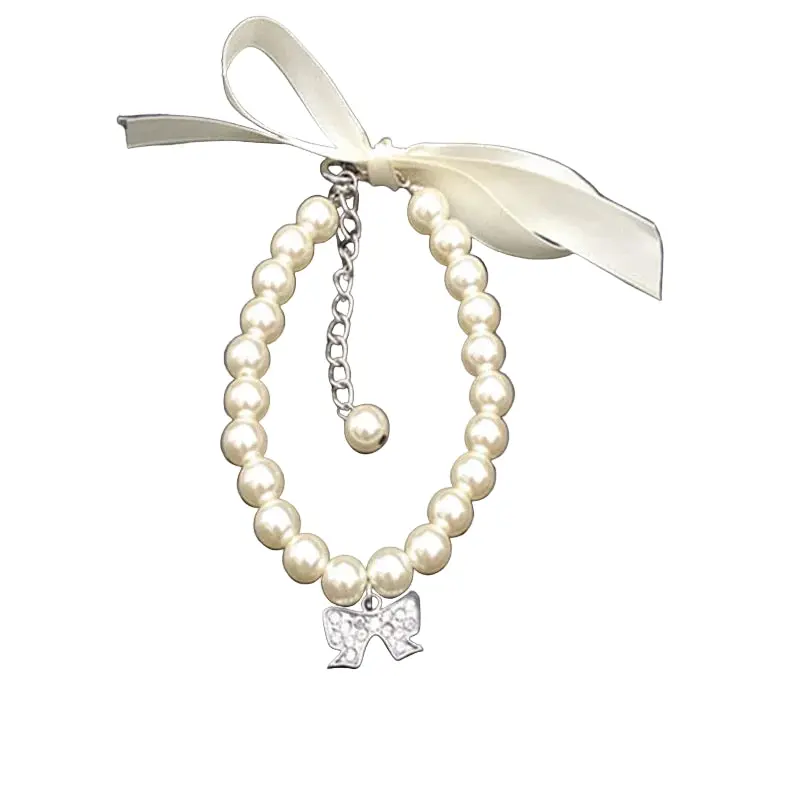 Paws For Royalty – Pearl Rhinestone Collar – Diamond Necklace for Small Dogs & Cats