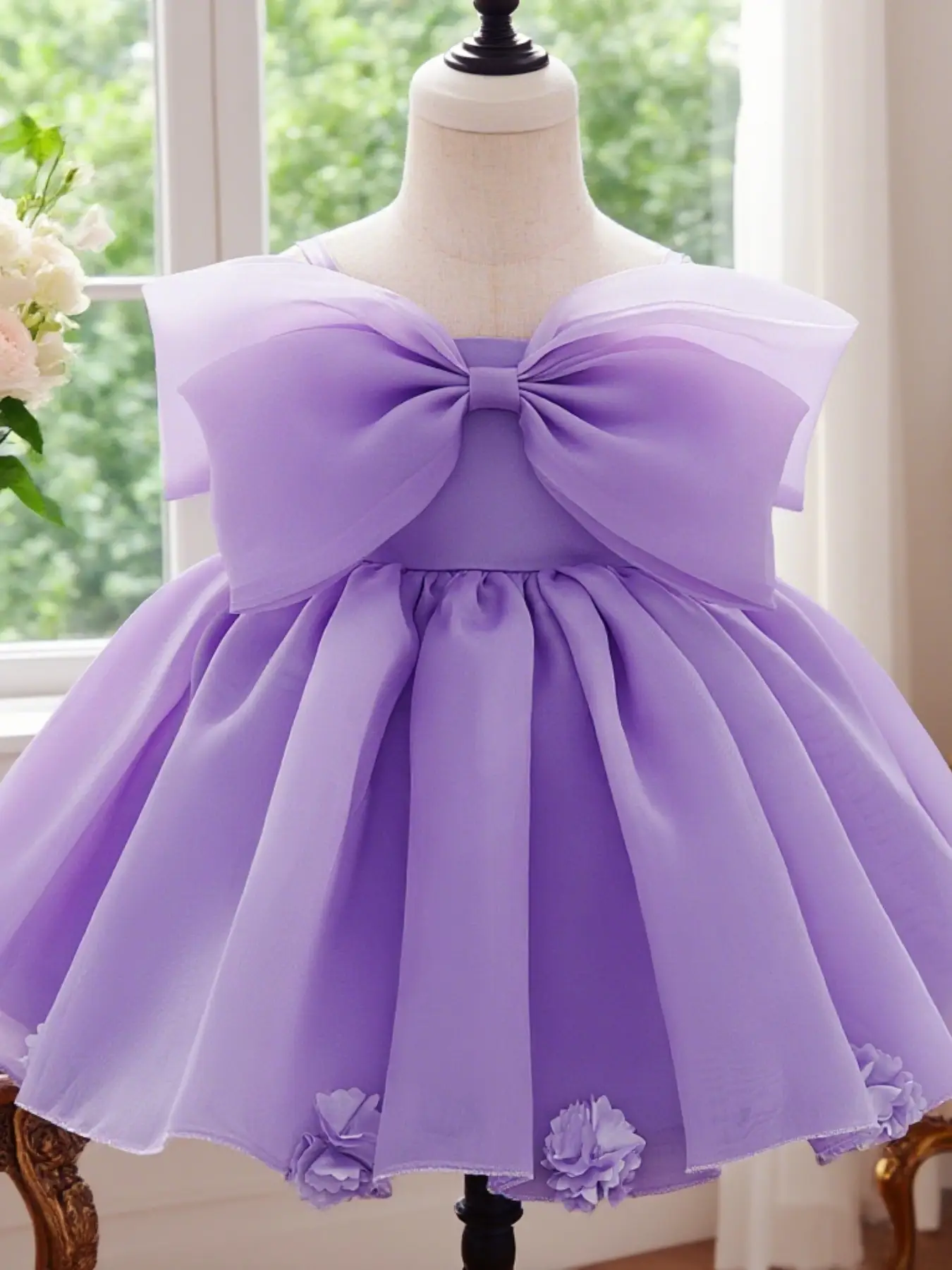 Baby Girl Pink Sweet Dress with Big Bow Design Young Girl Dress Fashionable and Textured Girl's Clothing Suitable for Parties and Casual Outings, Baby