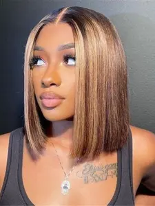 Reddish Brown T Part Lace Front Human Hair Wigs, Gorgeous Fluffy Wigs for Women, Human Hair Wigs for Party, Daily Use