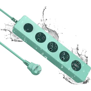 IPX9 Outdoor Power Strip Weatherproof, Surge Protector Power Strip with 3 Outlet and 3 USB  Ports(2 USB C), 5.18FT Extension Cord for Patio, Garden, Bathroom, Kitchen, Garage, Office
