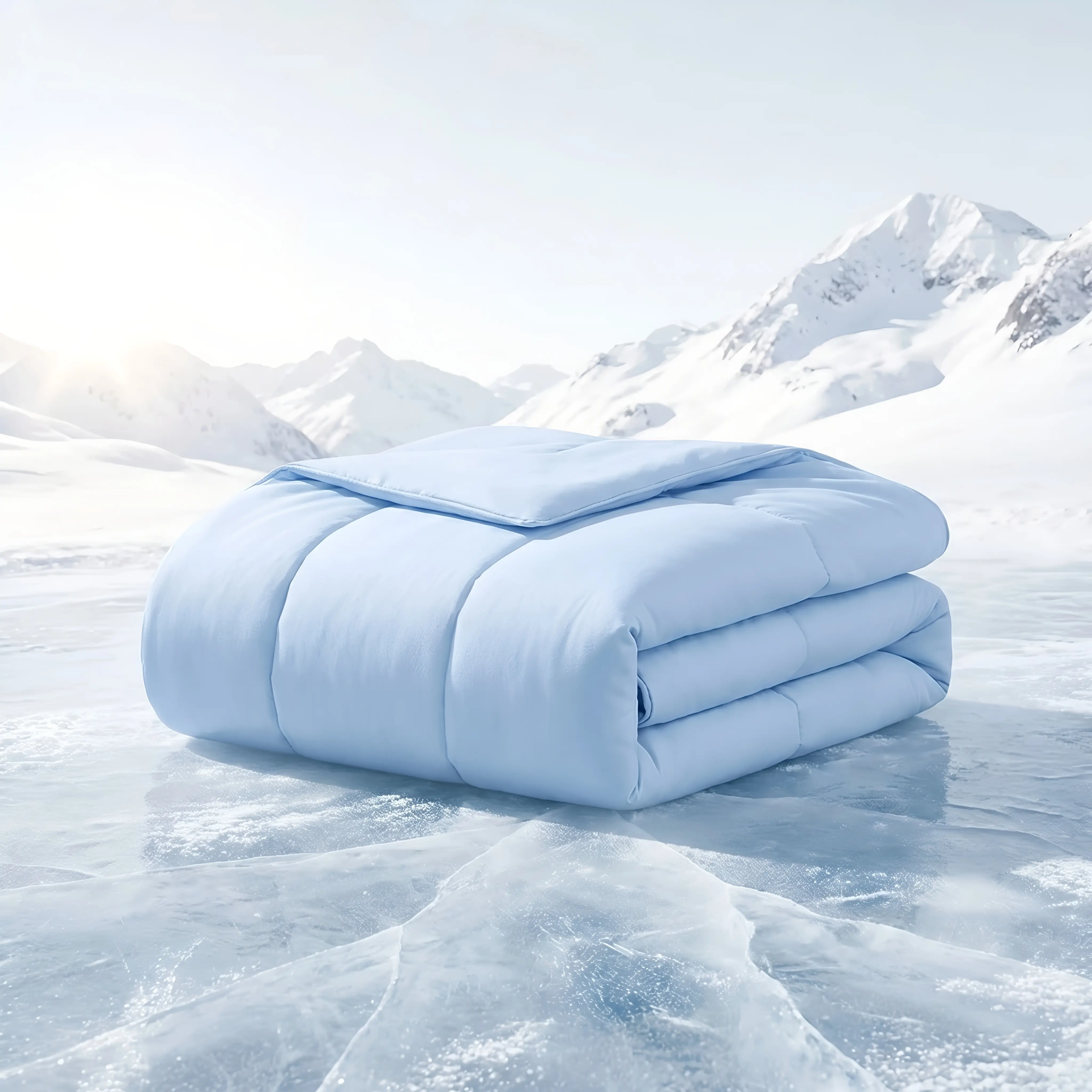 OEKO-TEX Certified Eco-Friendly Cold Touch Fabric Comforter - 2-Sided Bedding, Cream White Sheet Set, 90% Nylon 10% Spandex Smooth Feel, Twin, Body Heat-Absorbing, Soft Fluffy, Hot Sleepers Solution, Nighttime Use