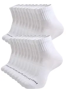 Women's Letter Print Sports Crew Socks, Athletic Mid Calf Socks, Soft Comfy Breathable Sports Hosiery for Women, Track Socks, Socks for Women