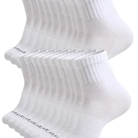 Women's Letter Print Sports Crew Socks, Athletic Mid Calf Socks, Soft Comfy Breathable Sports Hosiery for Women, Sporty Socks