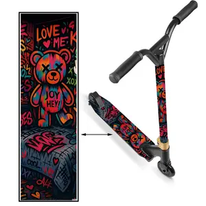 1 colorful graffiti bear, scooter matte sticker, matte surface, skateboard body sticker, personalized installation PVC material