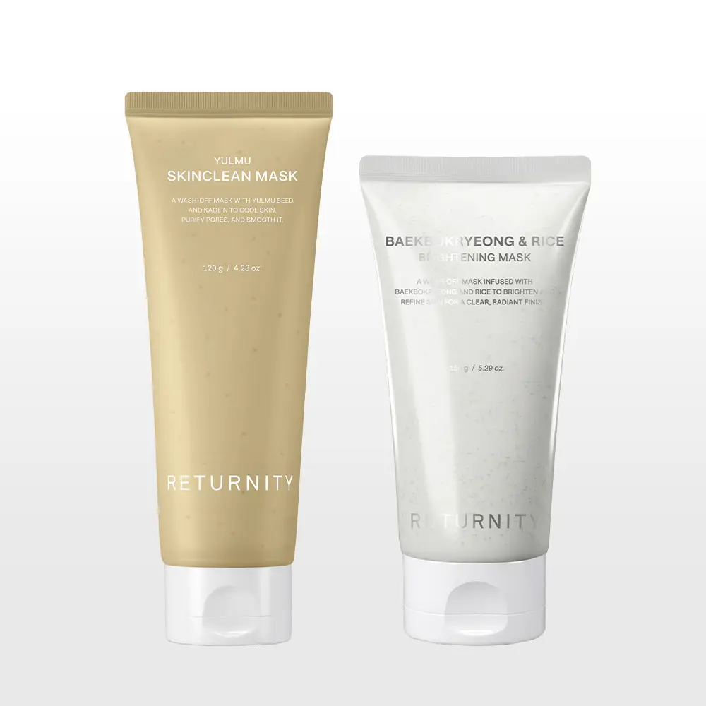 [RETURNITY Official] Yulmu SkinClean Mask 120g + Baekbokryeong & Rice Mask 150g