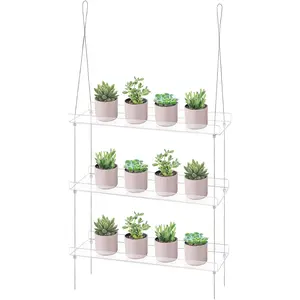 3-Tier  Window Boxes  Shelves for Windows,  Hanging Window  Shelves, Indoor Windows Wall Hanging  Stand Flower Display Shelves