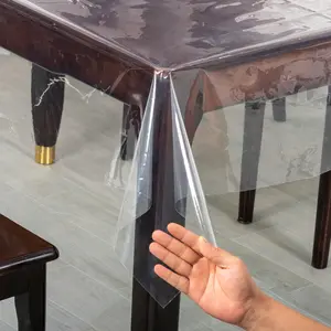 Transparent Vinyl Tablecloth, Multi-Functional Protective Cover, Rectangular Design, Easy to Clean, Ideal for Picnic Tables and Kitchen Tables