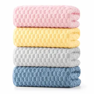 REDKISS 4 Pack Microfiber Bath Towels - Extra Large, Super Absorbent, Quick Dry Waffle Towels Set for Bathroom, Spa, Gym, and Travel - Luxury, Plush, 4 Multicolor