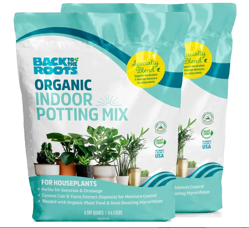 Back to the Roots 100% Organic Indoor Potting Mix (Value 12 Quart) | Promotes Healthy Houseplant Growth| Made in The USA