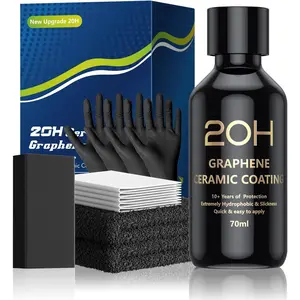 20H  Graphene Ceramic Coating for  (70ml) -  Detailing Kit, 10+  of Long Lasting Protection, Apply After  Wash &  Correction, Ultra High Gloss