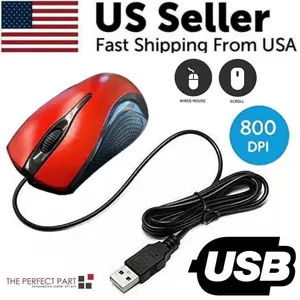 USB 2.0 Optical Wired Scroll Wheel Mouse