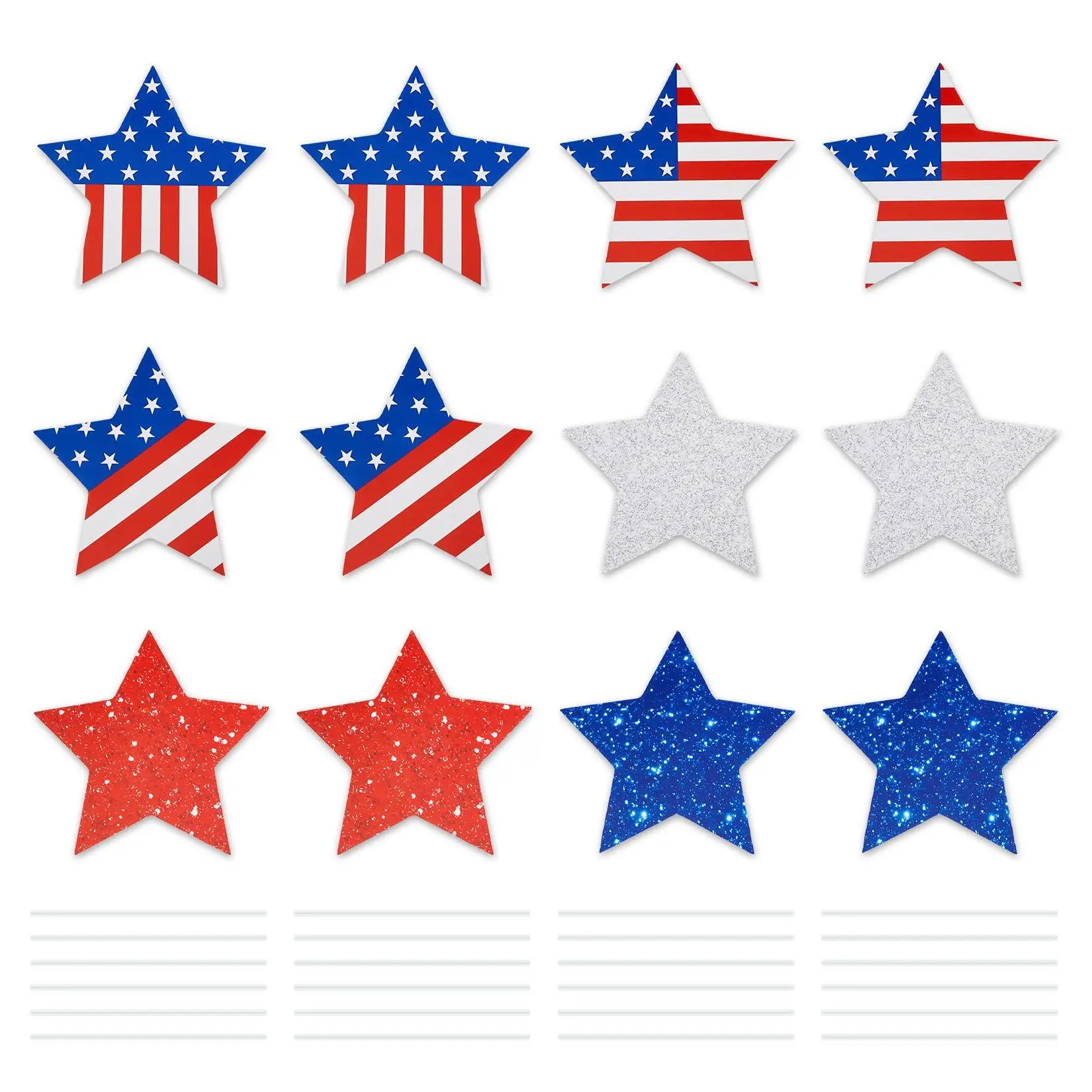 12pcs Independence Day Yard Signs Hollow Board - Patriotic Yard Signs, Durable Garden Signs, Easy Install Yard Stakes, Weather-Resistant Garden Signs, and Reusable Outdoor Decorations