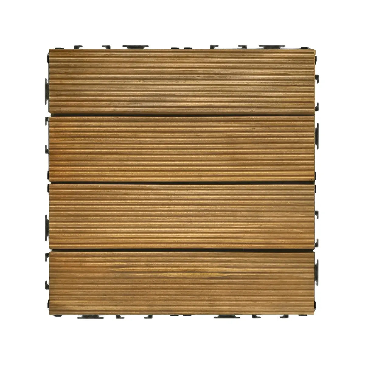 Achim DKTL4PNA27 OutdoorZ Interlocking Wood Flooring Tiles, 12x12 in 0.8 in 100% Pine Plank Honey Oak, 27 Tiles for DIY Users, Easy Installation, Water-Draining, Customizable