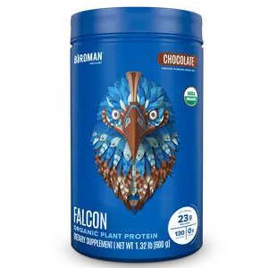 Falcon Protein Plant-Based Powder Chocolate Flavor 1.32lbs 23g Organic Pea Protein Vegan Dairy-Free Soy-Free Optimal Nutrition for Fitness Wellness