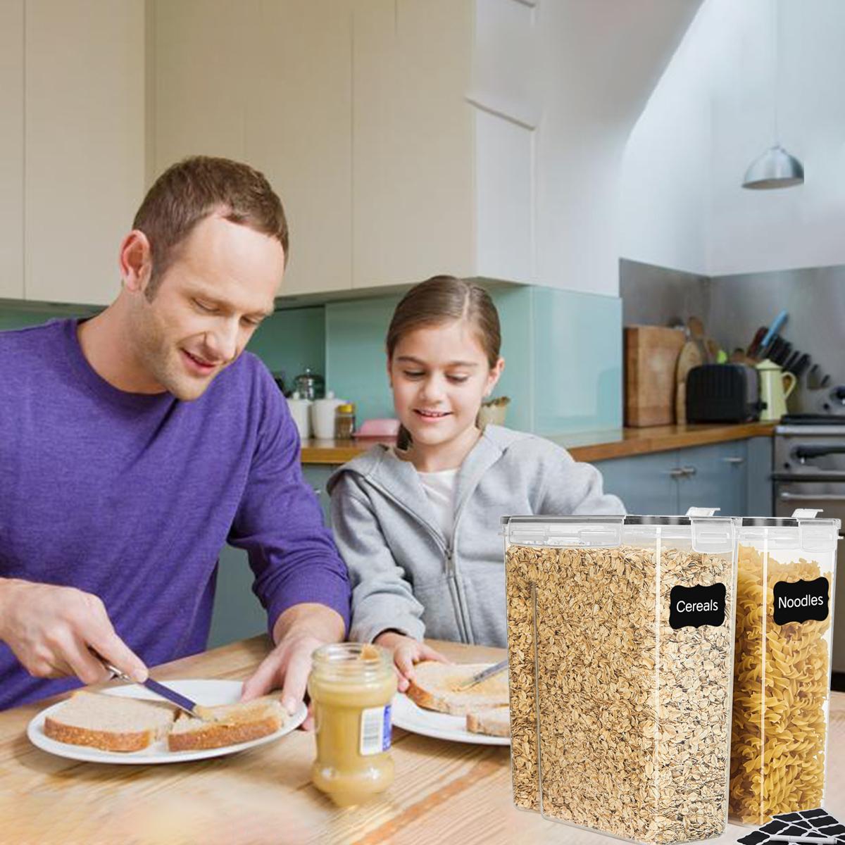 Mothers Day Gift Moisture Proof Transparent Plastic Storage Box with Holes Airtight Grain Containers Dispenser Rice Bucket Dog Food Bin Food Grade for Kitchen Organization