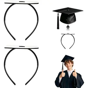 2 Pack Graduation Cap Headband Insert, Grad Hat Decorations Holder, Anti-Fall Hairband for Students Graduation Cap, Keeps Hairstyle Fixed, Hat Accessories
