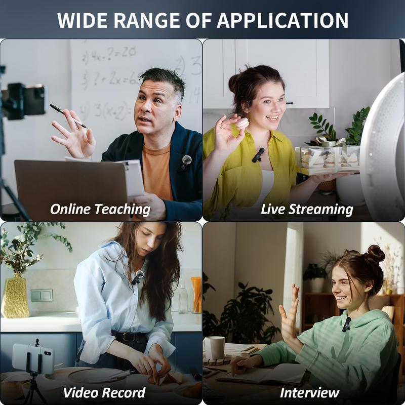 Wireless microphone party gift-2pcs Professional Wireless Lavalier Lapel Microphone for iPhone, iPad - Cordless Omnidirectional Condenser Recording Mic for Interview Video Podcast Vlog,YouTube,TikTok Wireless microphone party gift-2pcs Professional Wireless Lavalier Lapel Microphone for iPhone, iPad - Cordless Omnidirectional Condenser Recording Mic for Interview Video Podcast Vlog,YouTube,TikTok