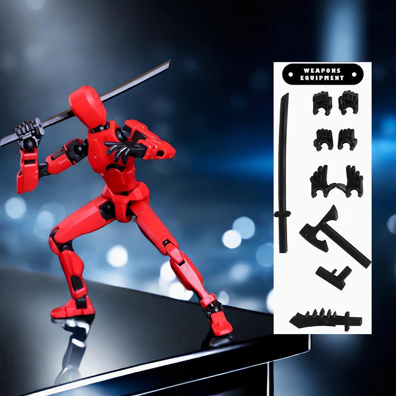 Assembled 3-piece set of 3D printed multi-joint action figures T13, fully movable robot model, suitable for stop-motion animation, Halloween gifts and Christmas gifts,Collectible Figurines Metal Anime Design，print action figure
