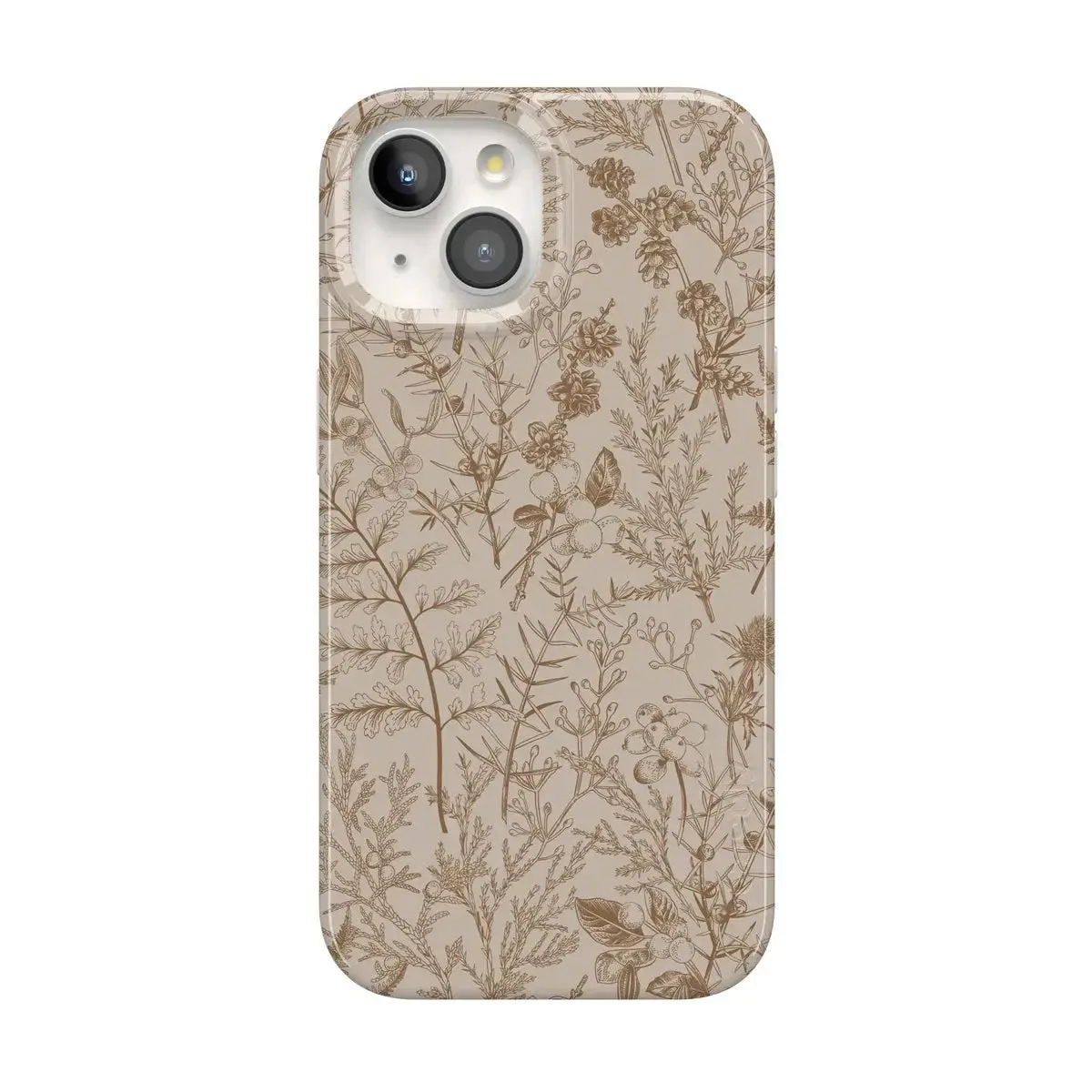 Casely iPhone 15 Case | Beige Garden | Neutral Floral | Compatible with MagSafe | Classic Ultra Thin Design