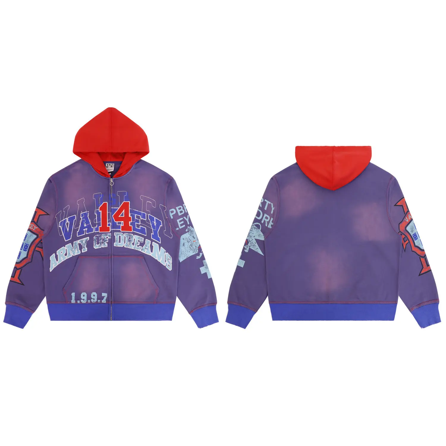 A6040 Washed Purple Hoodie