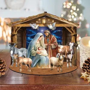 Designocracy 852766-07 6.5 in. Classic Holy Family Nativity Scene Decorative Village Holiday Decor