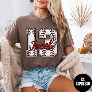 [Sale Up To 45%] Custom Baseball Number T-Shirt, '13 Jacob' Graphic, Perfect for Baseball Fans & Players