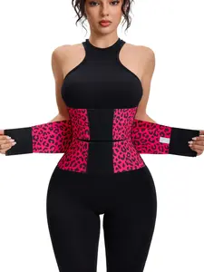 1 Count Women's Adjustable Triple Wrap Waist Cincher, Fajas, Comfortable Nylon Fabric Solid & Leopard Print Compression Waist Trainer, Multicolor Abdomen Smoothing Shaperwear Belts, Suitable for Daily & Party & Yoga, Shapewear