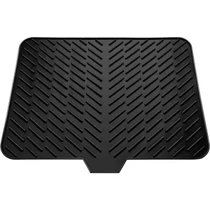 Silicone Drying Mat, 23"X17" With Built-in Drain Lip,Heat-Resistant,Eco-friendly,Hygienic Drying Pad,Leak-Proof and Non-Slip,Silicone Dish Drying Mat for Kitchen Counter or Sink