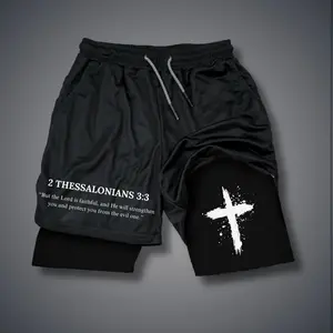 Bible 80s 90s summer men shorts for men jorts outfit men graphic shorts Double-layer sports shorts Comfortable short shorts summer