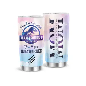 Don't Mess with Mamasaurus Tumbler, Funny Mother's Day Gift, Custom Mom Tumbler with Kids Names, Personalized Mom Gift, Dinosaur Mom Tumbler