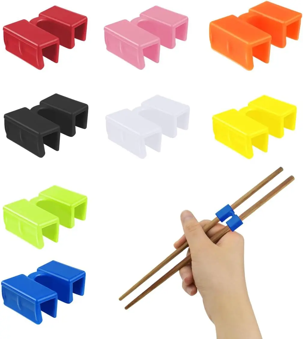 8 Pairs Reusable Chopsticks Helpers Training Chopstick for Beginner Replaceable Practice Chopsticks Chopstick Trainers for Adults Chopstick Hinges Connector Non-Slip Chopsticks Trainer Learner TKYPZY