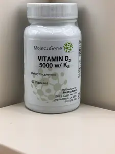 MolecuGene Vitamin D3 5,000 IU with K2 - 100 Capsules for Bone Health & Immune Function Support