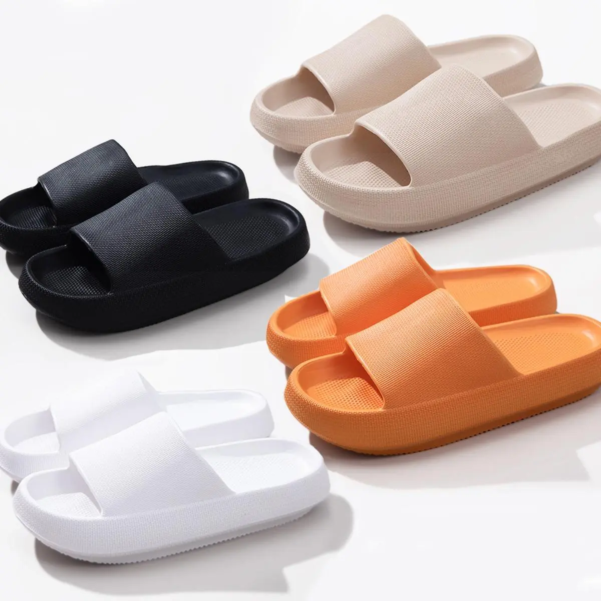 Women's & Men's Ultra Soft Pillow Slippers - Non-Slip Thick Sole, Lightweight Indoor-Outdoor Slides for Home, Gym Use, Footwear, Eva Foam, Dorm, Slip On, Home Spa
