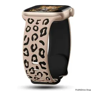 Leopard Engraved Silicone Smart Watch Band, Unisex Stylish Flexible Tech Accessory, 38-49mm Fit, Soft Breathable Lightweight Waterproof, Compatible with Series and Ultra Models, Ideal for Daily and Sports Use, Fashion Accessories, Tech Accessories