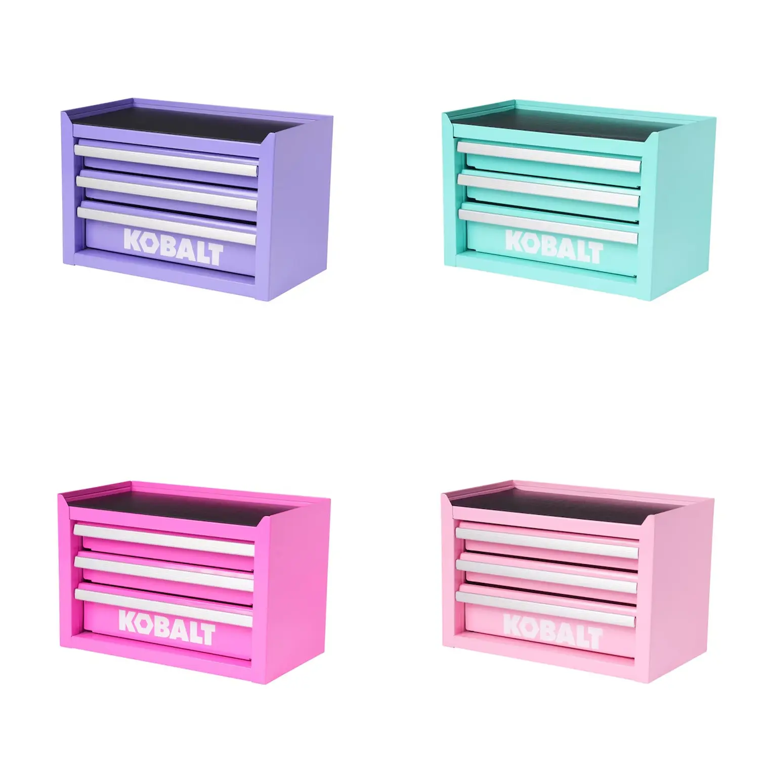 Kobalt Portable Base Toolbox 3-Drawer Steel Toolbox MULTIPLE COLORS