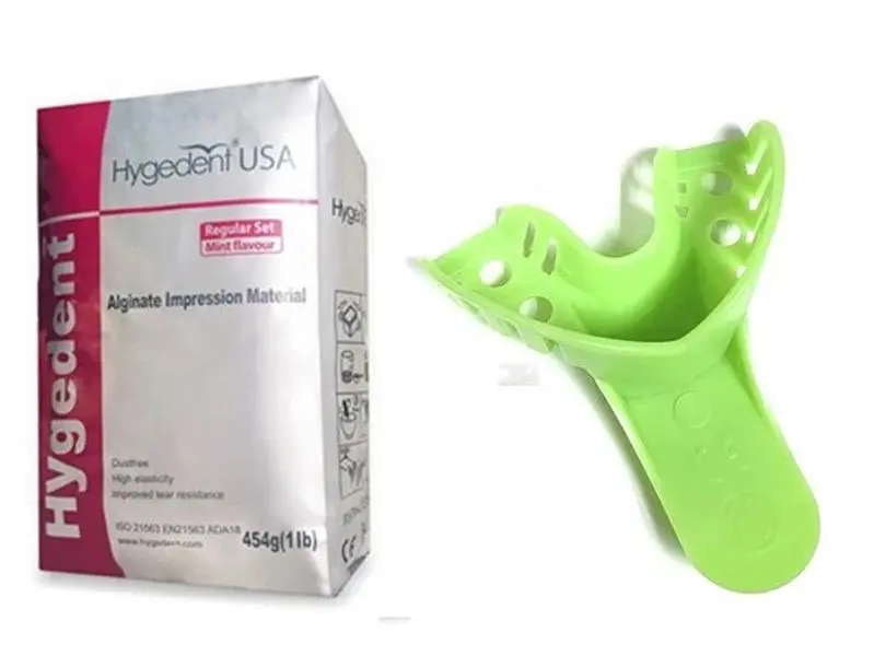 Hygedent USA Grills Dentures Mold Mouth Impression Kit - 1lb Alginate & 12 Anterior Lower Trays