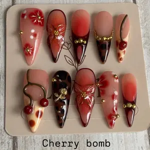 CHERRY BOMB - LUXURY HANDMADE PRESS-ON NAILS