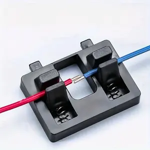Double Slot Wire Holder, Welding Clamp, Soldering Aid Tool, Spring Compression Design, No Drilling Desktop Mount, High-Temperature Insulation