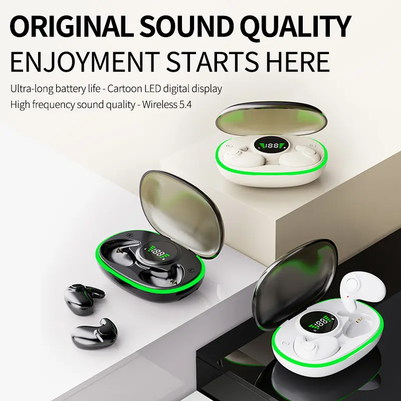 Sleep wireless earbuds, ultra-thin and comfortable to wear while sleeping, compatible with all smartphones