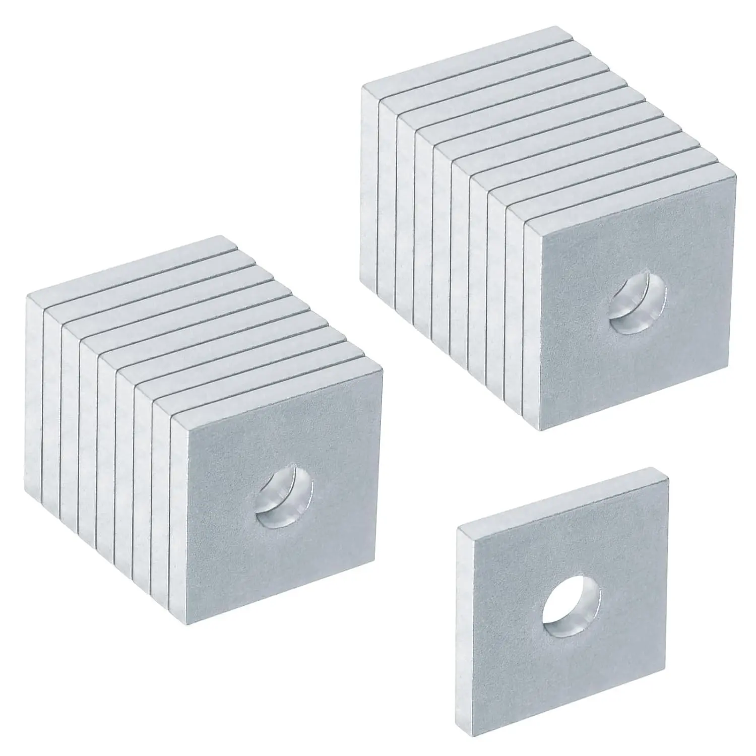 20 Pack Square Strut Washer Plate for 3/8" Bolt, Fits 1-5/8" Strut Channel | 7/32" Thick