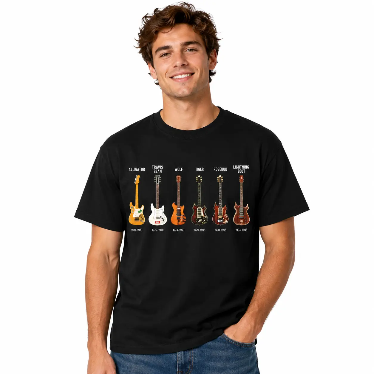 Jerry Garcia Guitar History Grateful Dead - Heavyweight Unisex Crewneck T-shirt | Gildan 5000