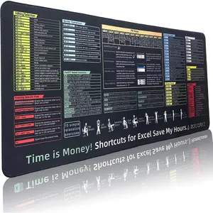 Excel Ceat Seet Desk pad-Big  Pad(31.5in x 11.8in x 0.1in) | Desk Mat for  Excel Sortcuts | Office Desk Accessories | Non-Slip Stitced Edge