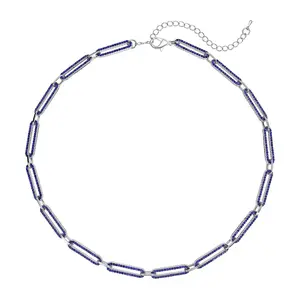 SHOP LC Mix Black Paper Clip Chain Necklace for Women Jewelry Size 18-22" Birthday Gifts