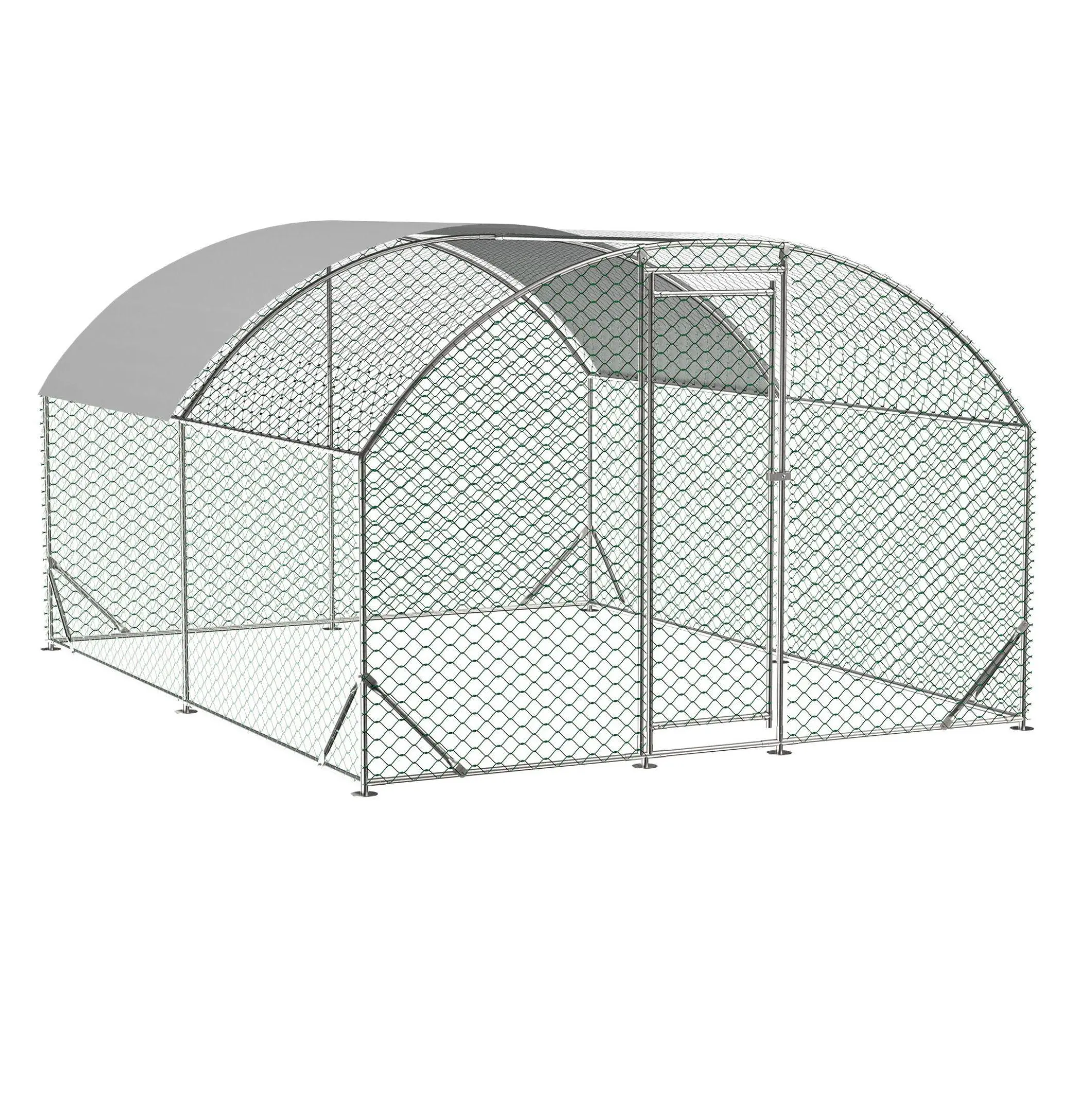 10x20ft Metal Mesh Roof Chicken Coop Run - Outdoor Mesh Animal Enclosure for Chickens